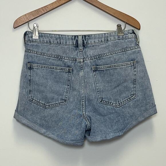 PacSun Mom Short Roll Up Mid Rise Blue Jean Shorts 27 - Picture 2 of 8
